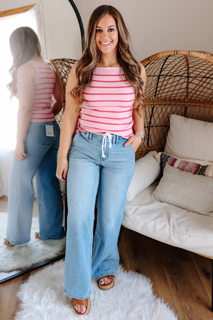 VERVET: Koda Elastic Waistband Drawstring Jeans