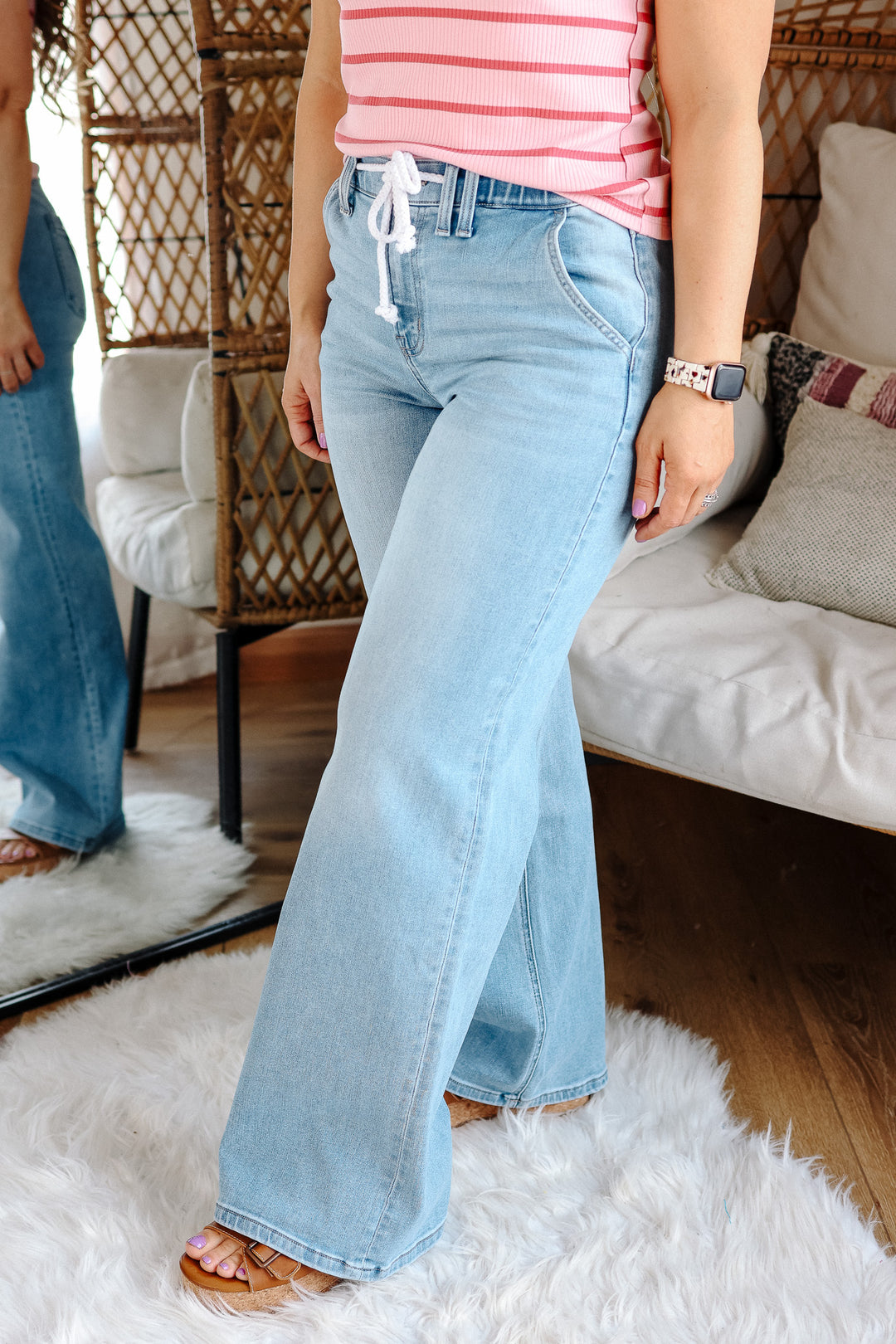 VERVET: Koda Elastic Waistband Drawstring Jeans