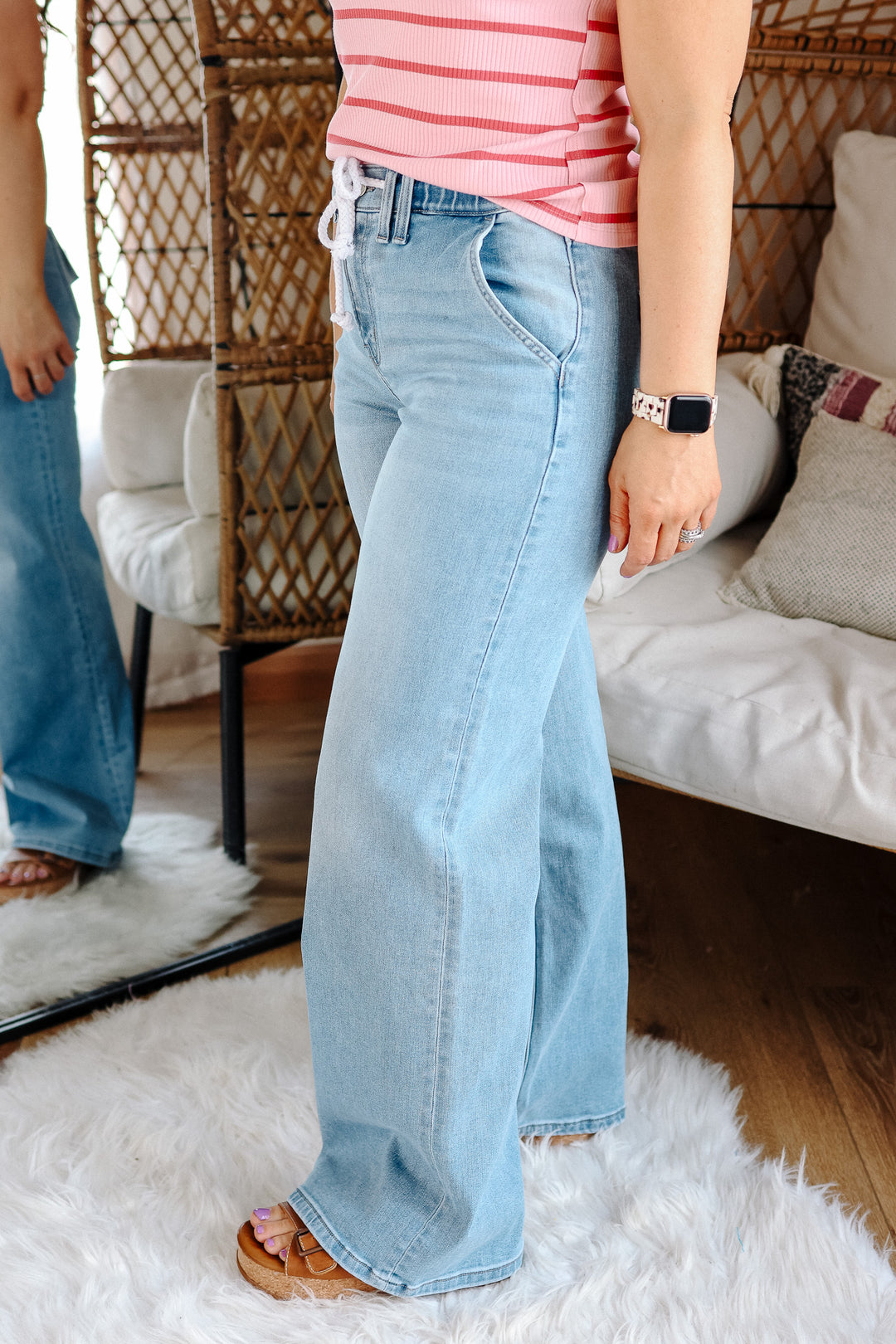 VERVET: Koda Elastic Waistband Drawstring Jeans