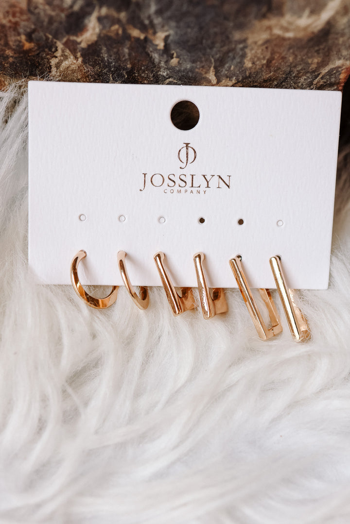 Geo Mini Trio Hoop Earring Set