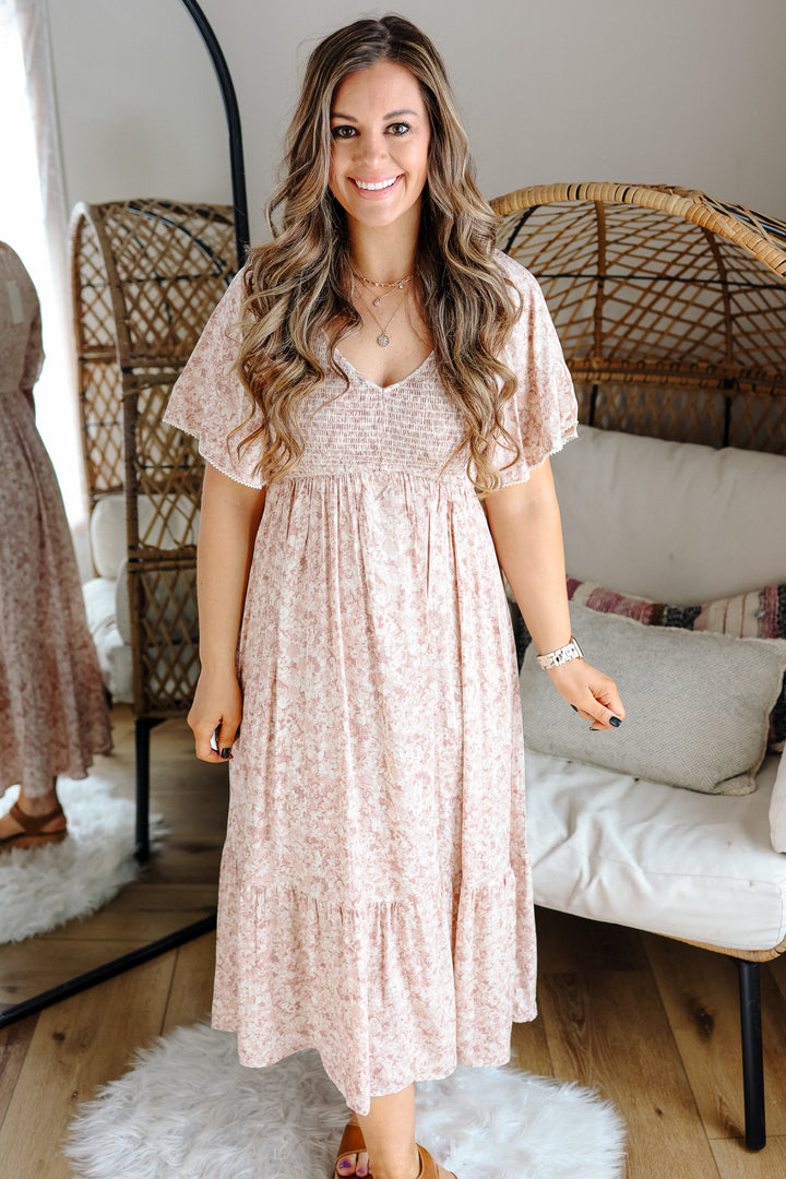 Ayla Flutter Sleeve Floral Dress