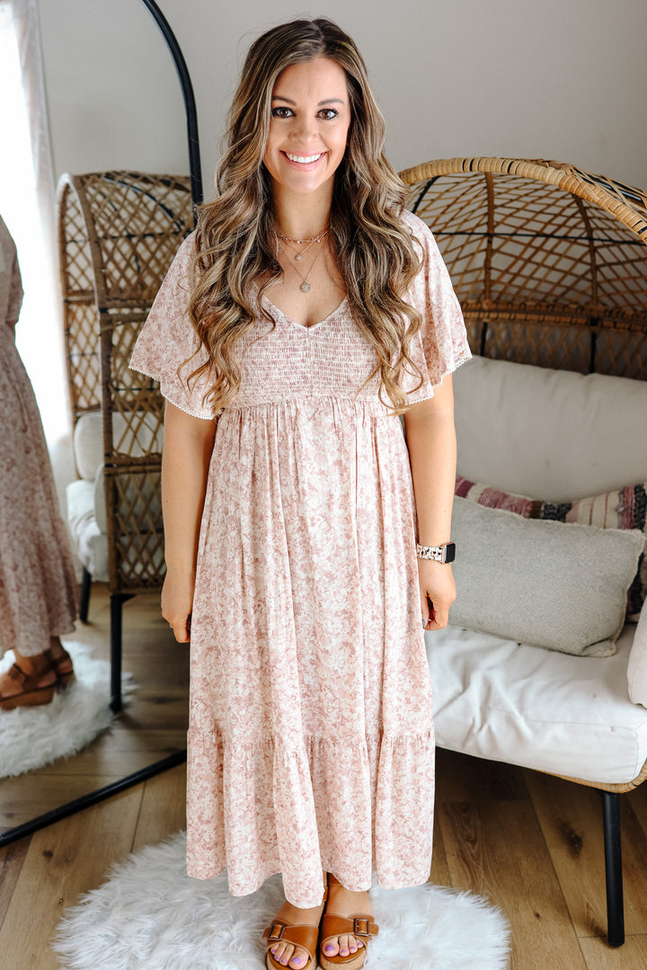 Ayla Flutter Sleeve Floral Dress
