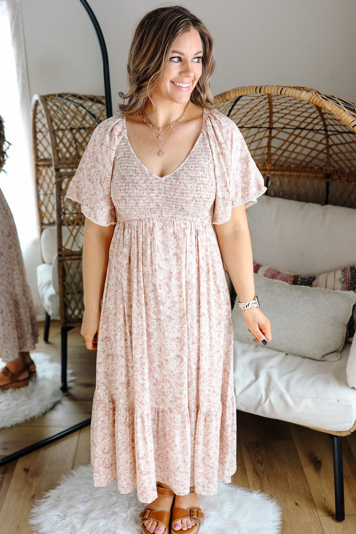 Ayla Flutter Sleeve Floral Dress