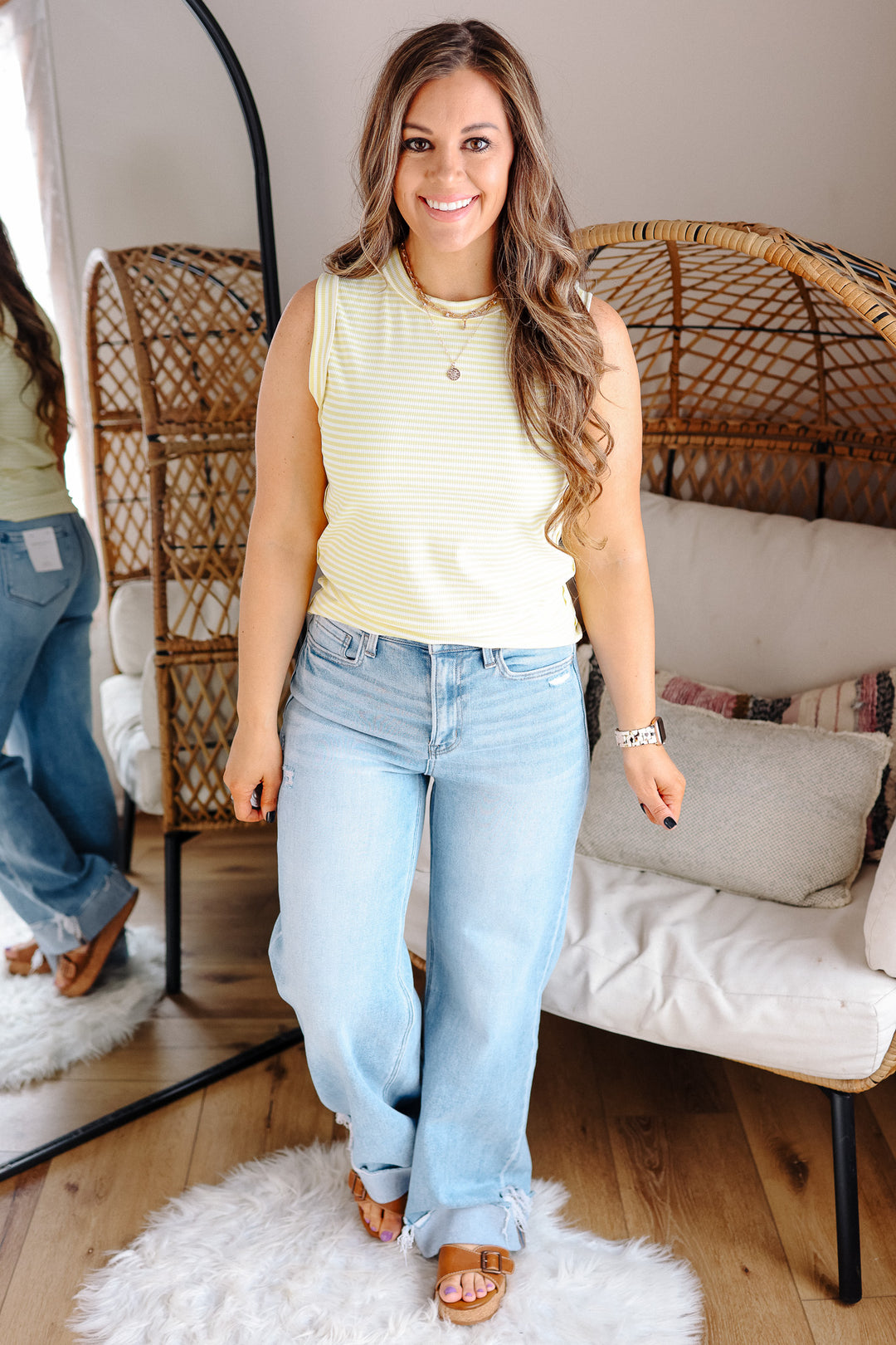 Zia Striped Knit Tank - Daisy