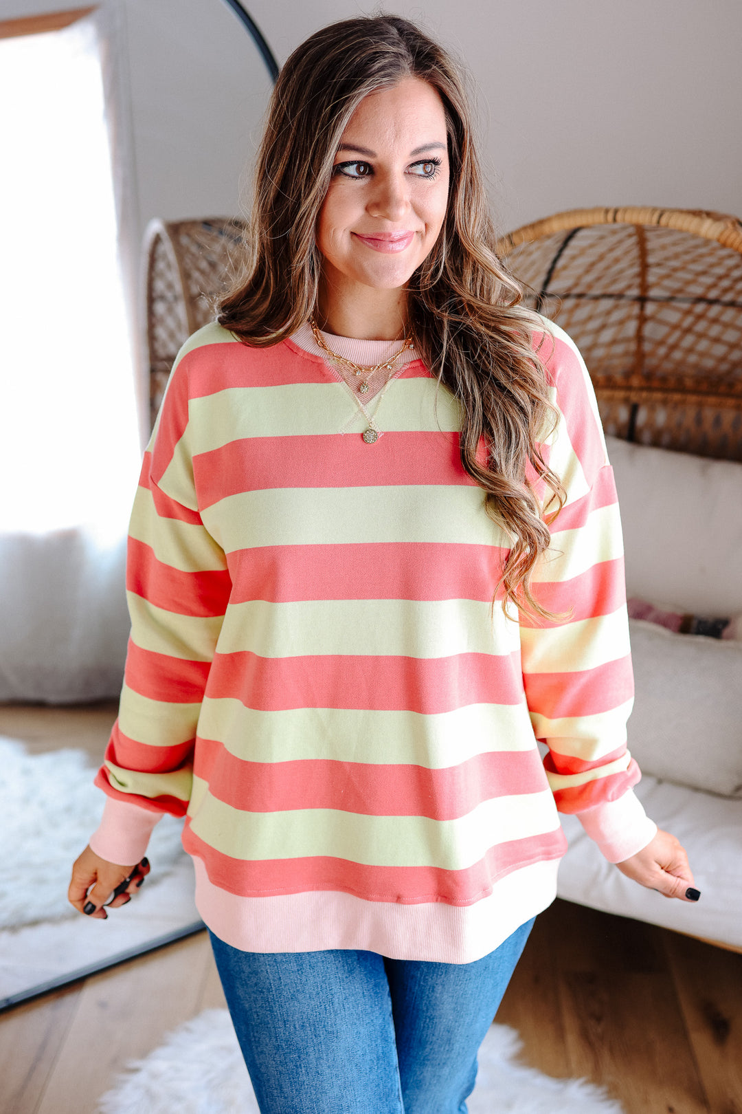 Annie French Terry Sweatshirt - Strawberry Lemonade