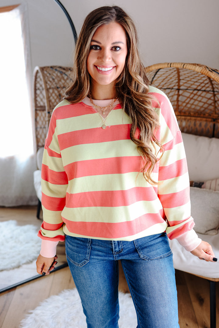 Annie French Terry Sweatshirt - Strawberry Lemonade