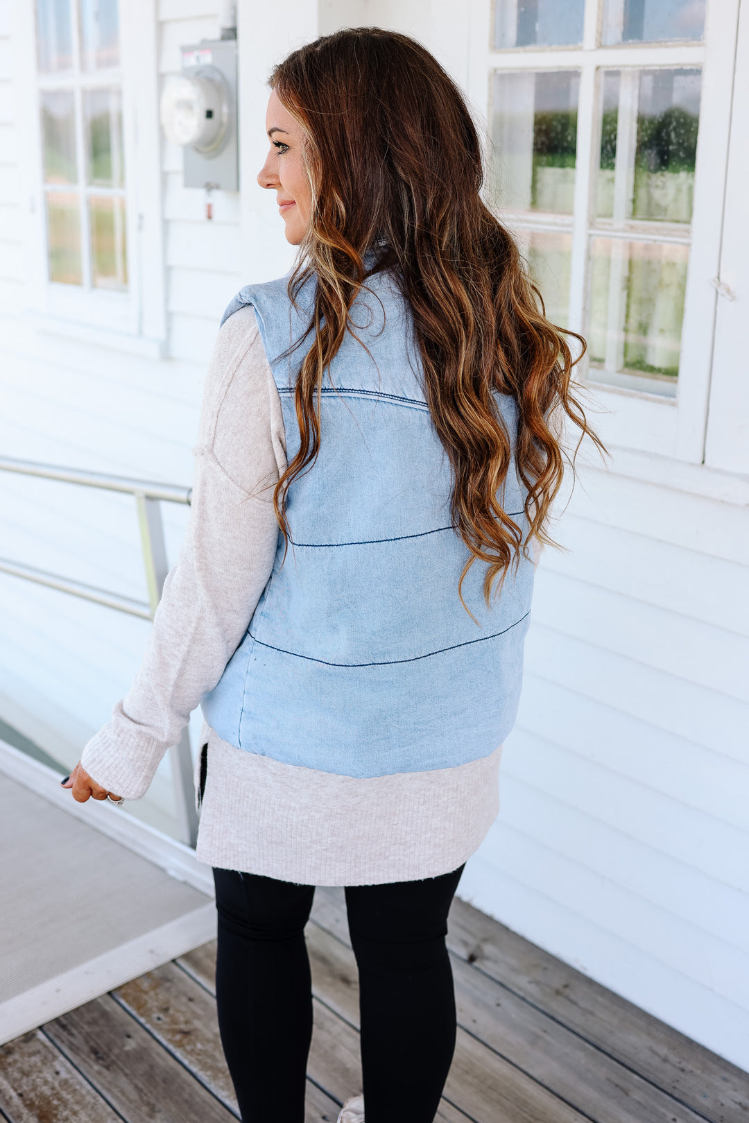 Luca Denim Puffer Vest