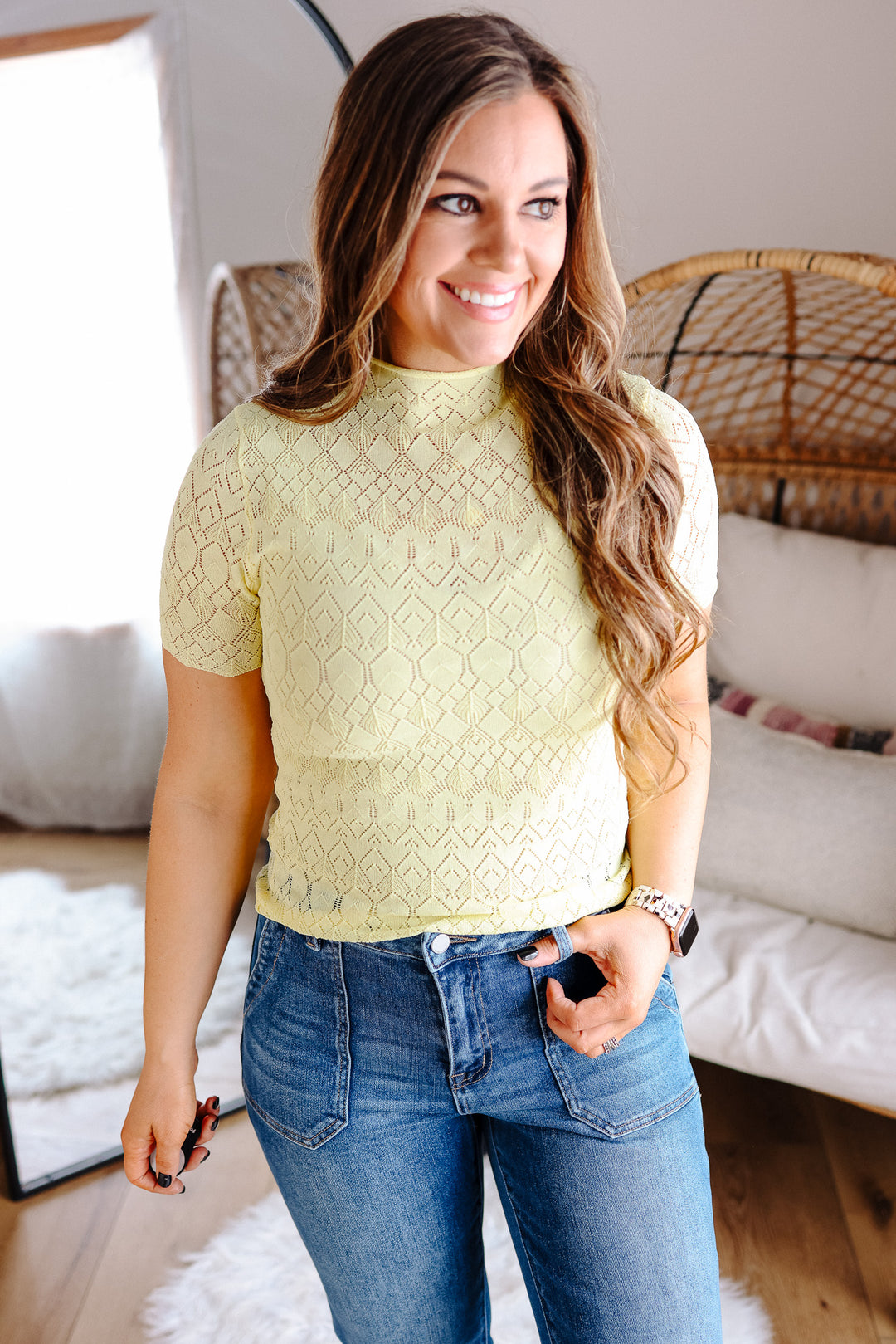 Tessa Mockneck Pointelle Top