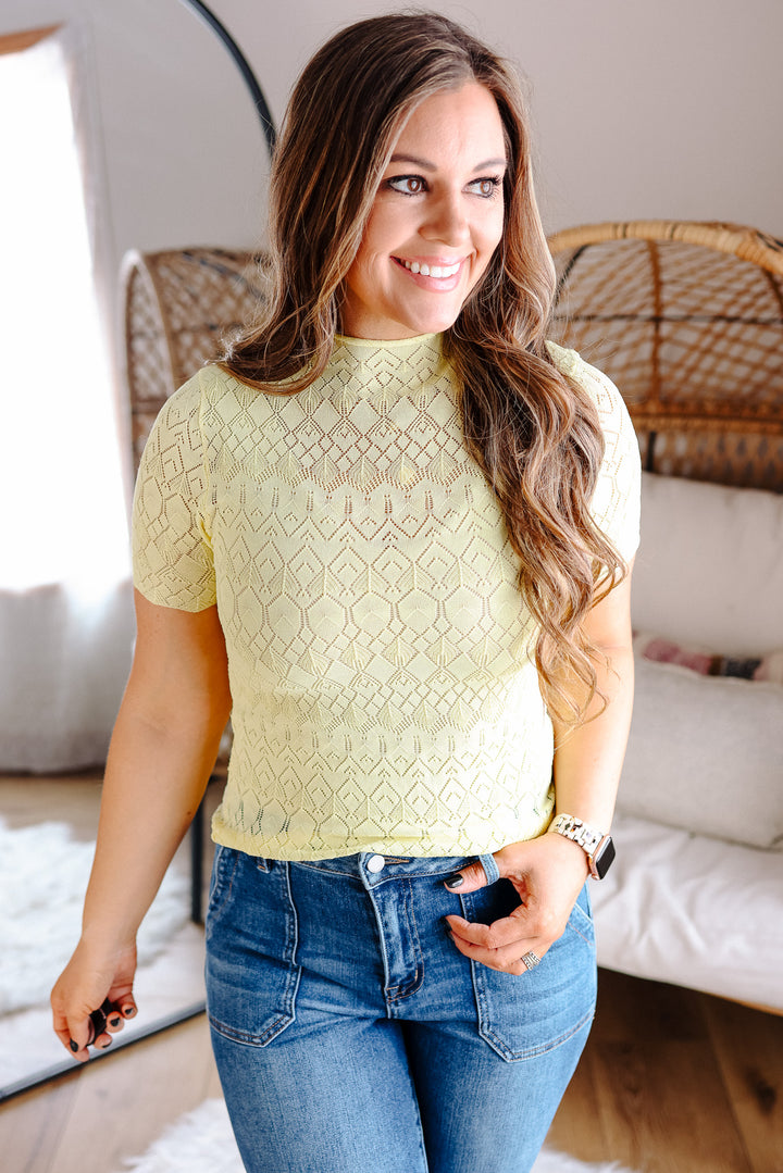 Tessa Mockneck Pointelle Top