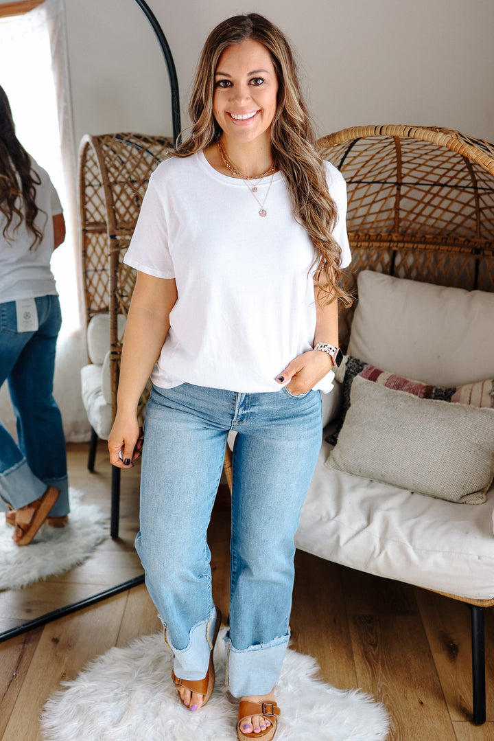 Cotton Boyfriend Tee - White