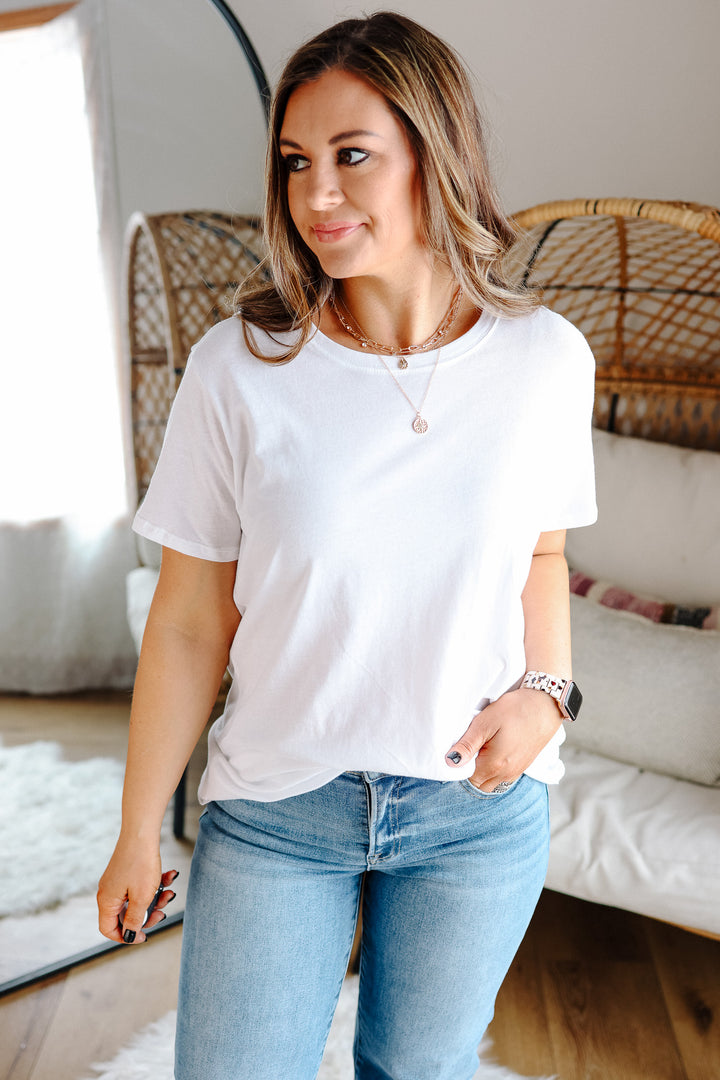 Cotton Boyfriend Tee - White