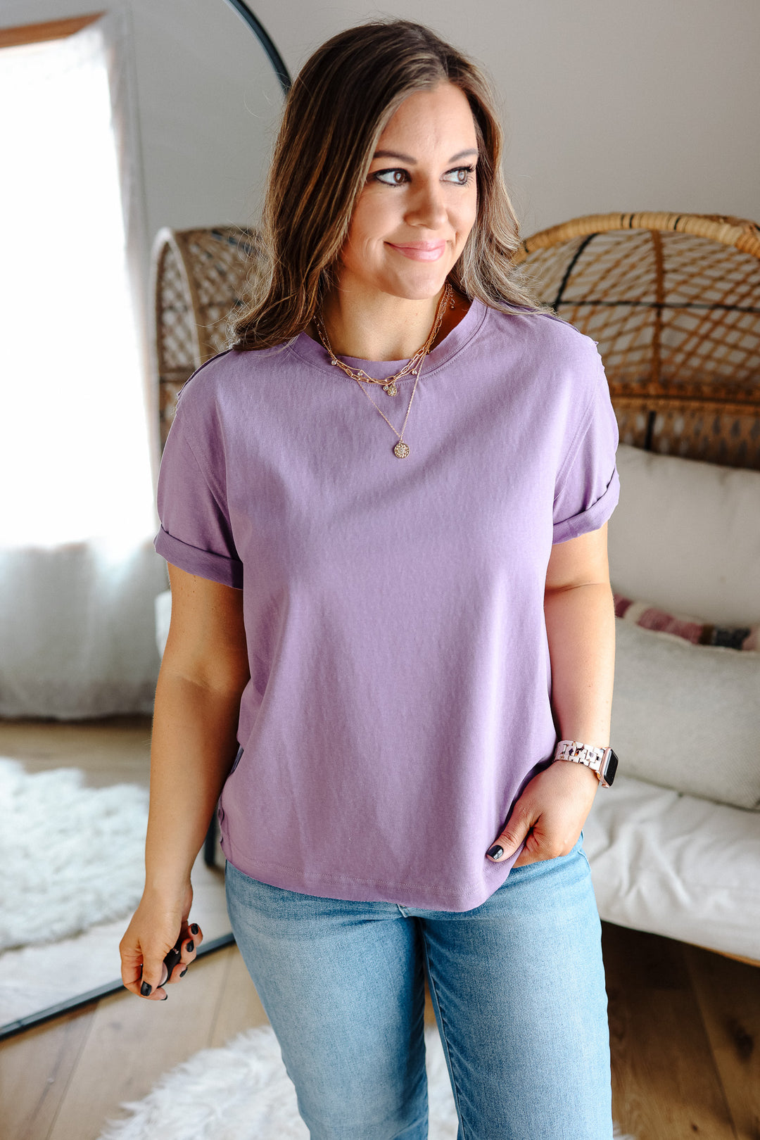 Mali Short Sleeve Top - Plum