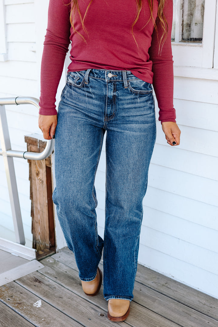VERVET: PENN 90'S HIGH RISE WIDE JEANS