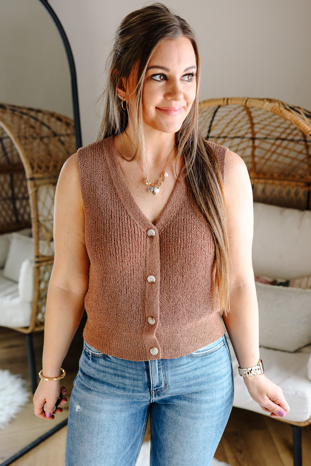 Saylor V-Neck Button Vest