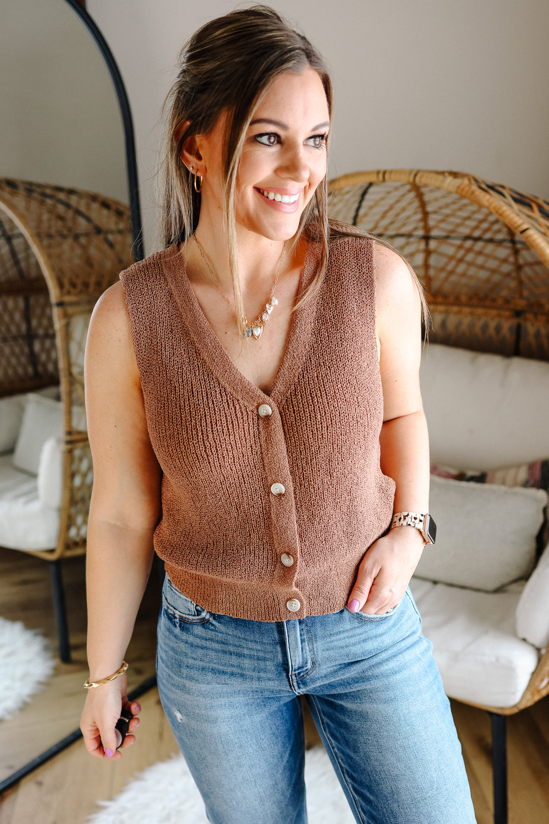 Saylor V-Neck Button Vest