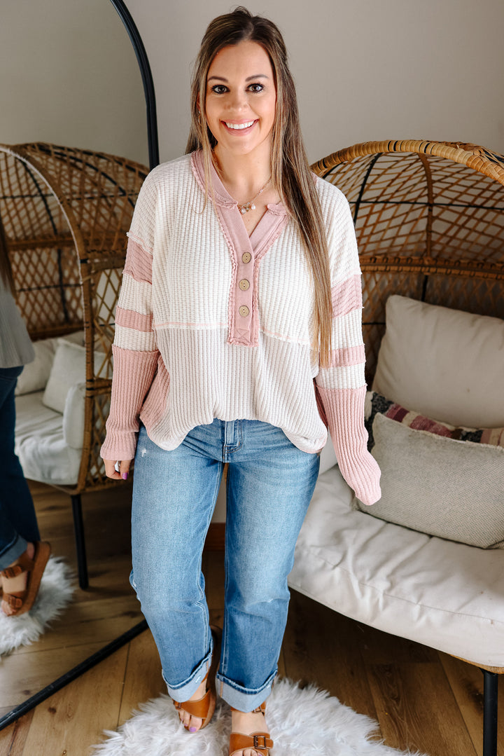 Livia Colorblock Waffle Top