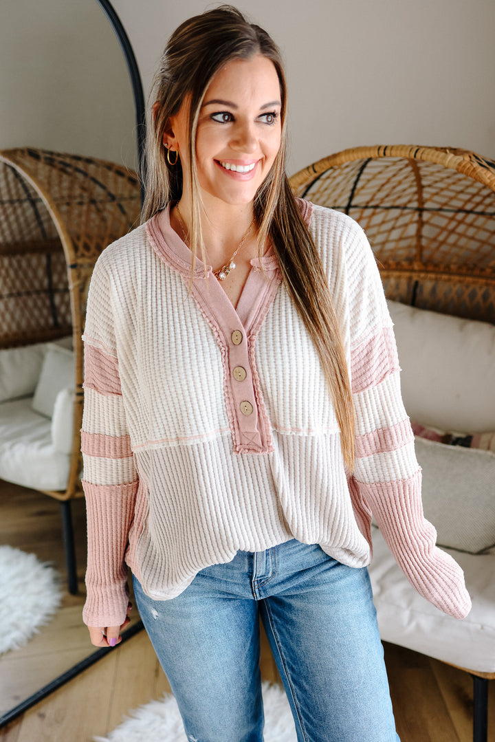 Livia Colorblock Waffle Top