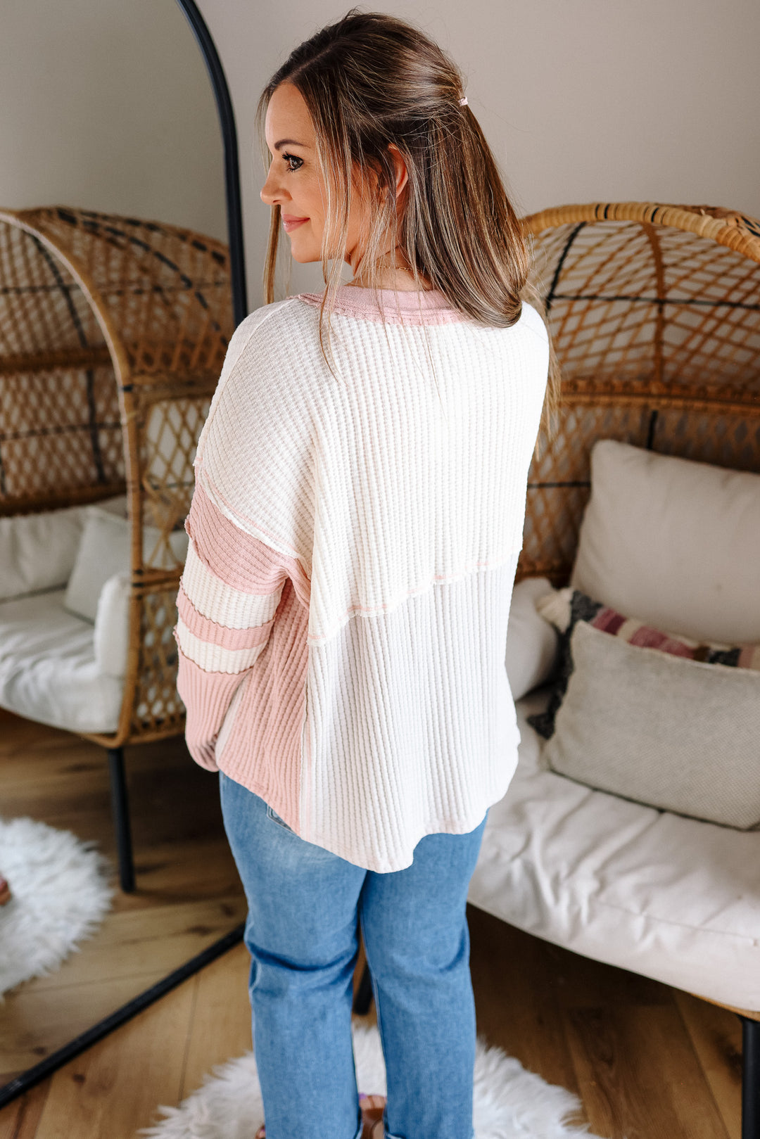 Livia Colorblock Waffle Top