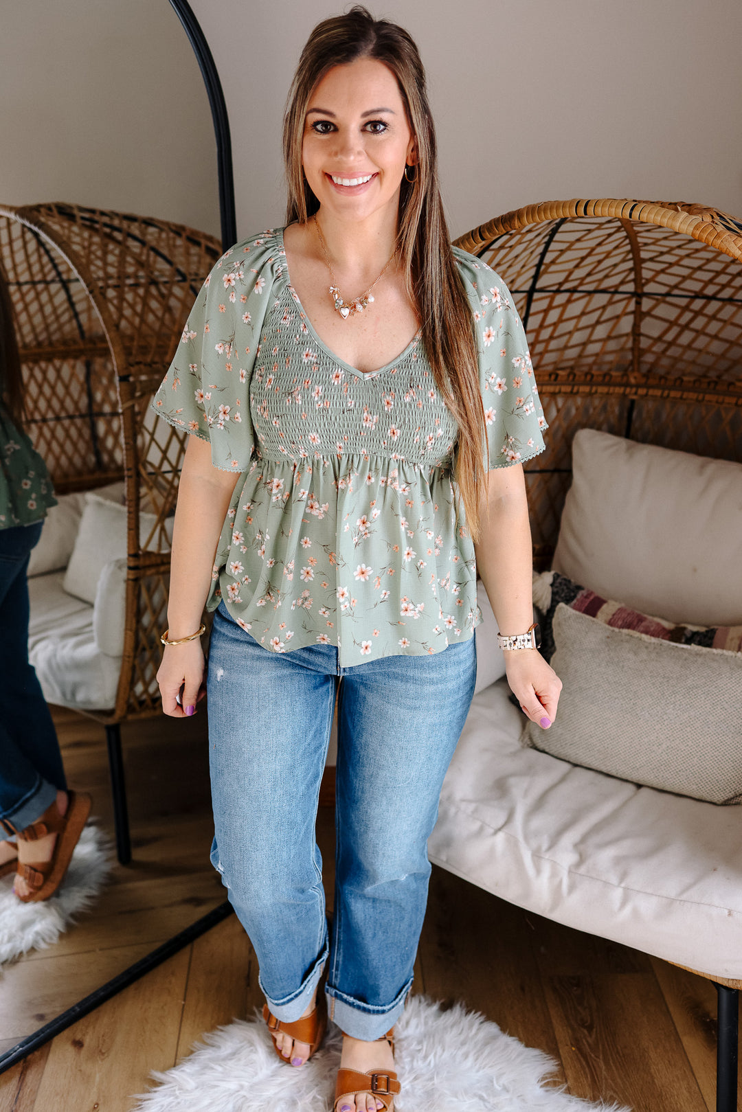 Ayla Flutter Sleeve Peplum Top