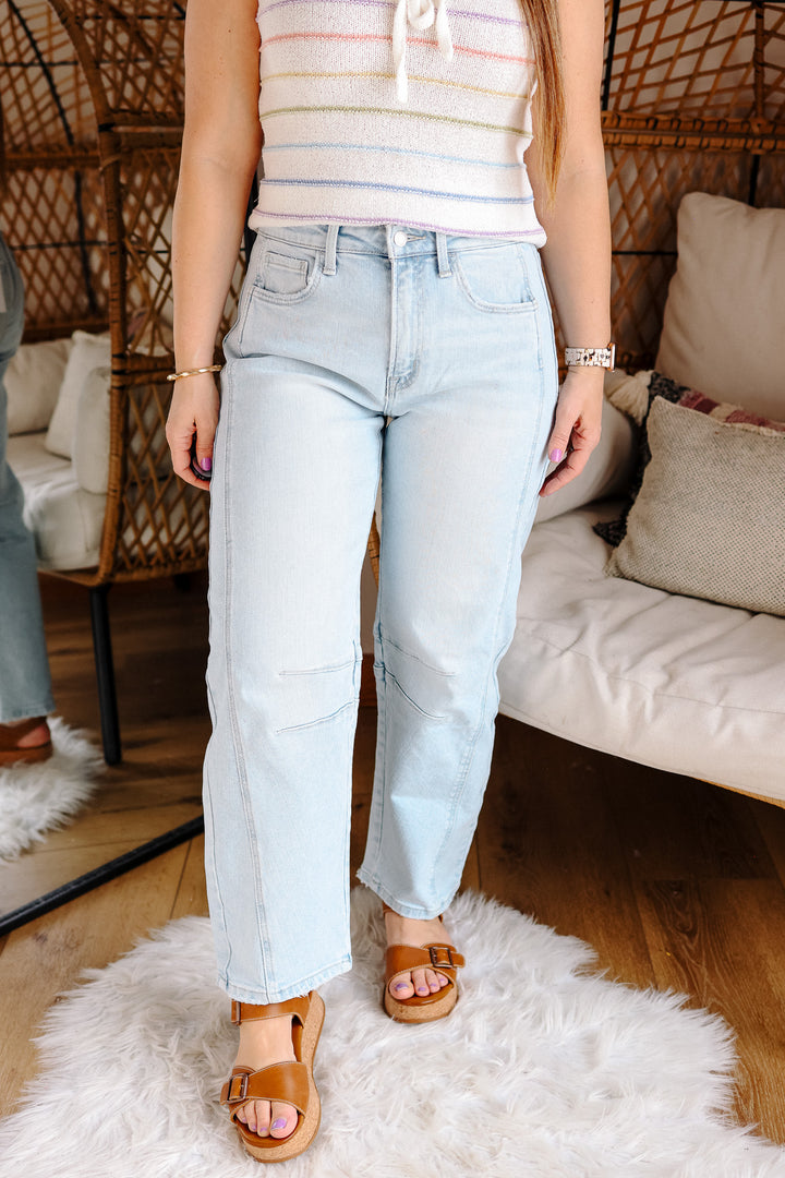 FLYING MONKEY: Beck High Rise Barrel Jeans