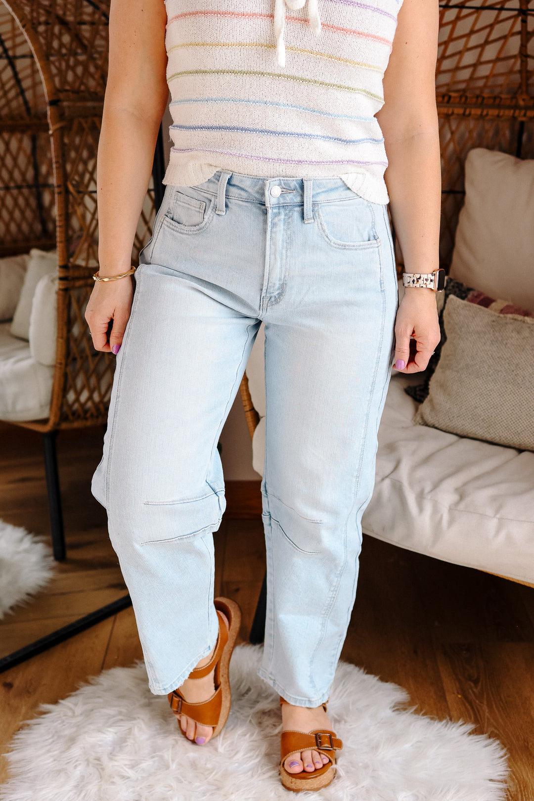 FLYING MONKEY: Beck High Rise Barrel Jeans