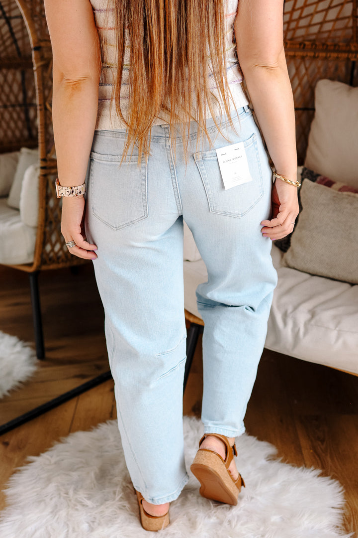 FLYING MONKEY: Beck High Rise Barrel Jeans