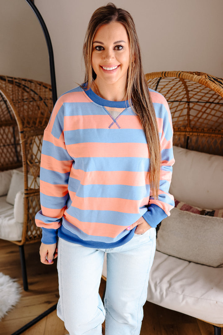 Annie French Terry Sweatshirt - Blueberry Pink