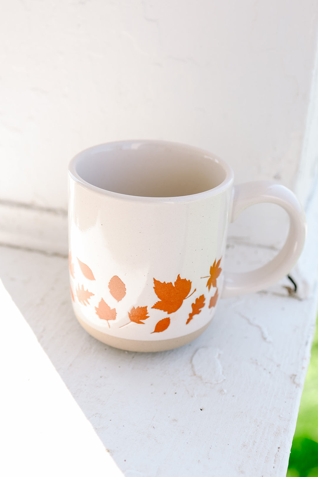 Orange Leaves Stoneware Coffee Mug