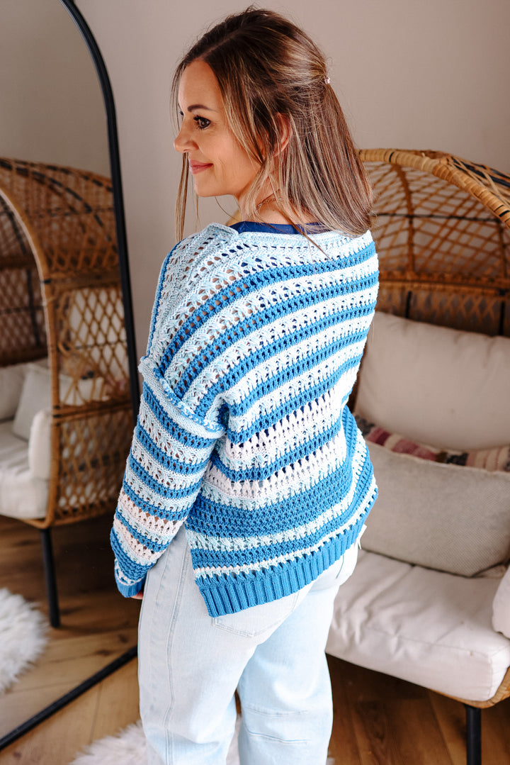 Sadie Boatneck Open Knit Sweater