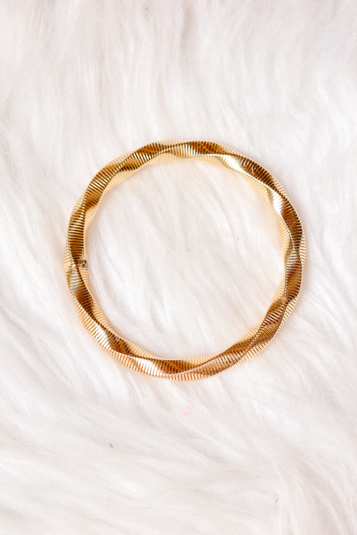 Gold-Tone Flexible Omega Chain Bangle
