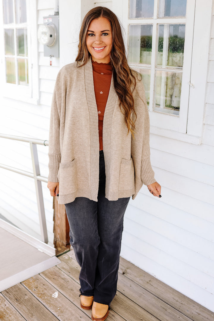 Ozzy Dolman Sleeve Cardigan - Taupe