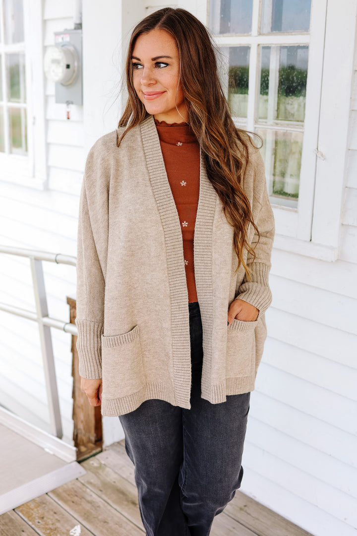 Ozzy Dolman Sleeve Cardigan - Taupe