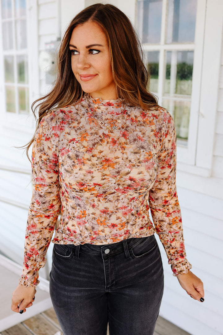 Adele Floral Mesh Top