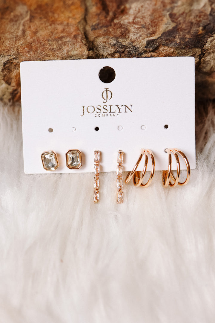 Emerald-Cut Crystal Baguette Linear & Hoop Huggies