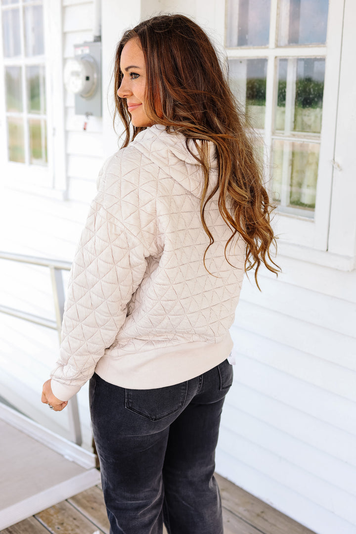Eloise Quilted Hoodie - Cream
