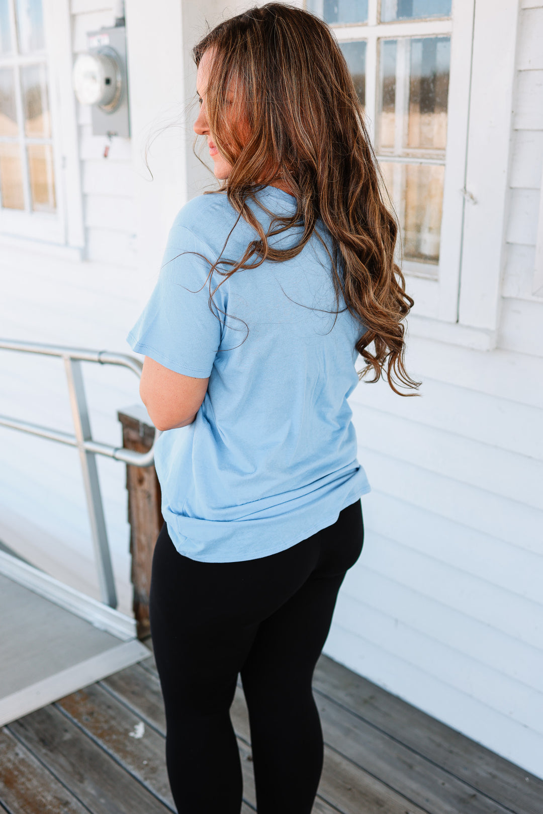 Cotton Boyfriend Tee - Cornflower Blue