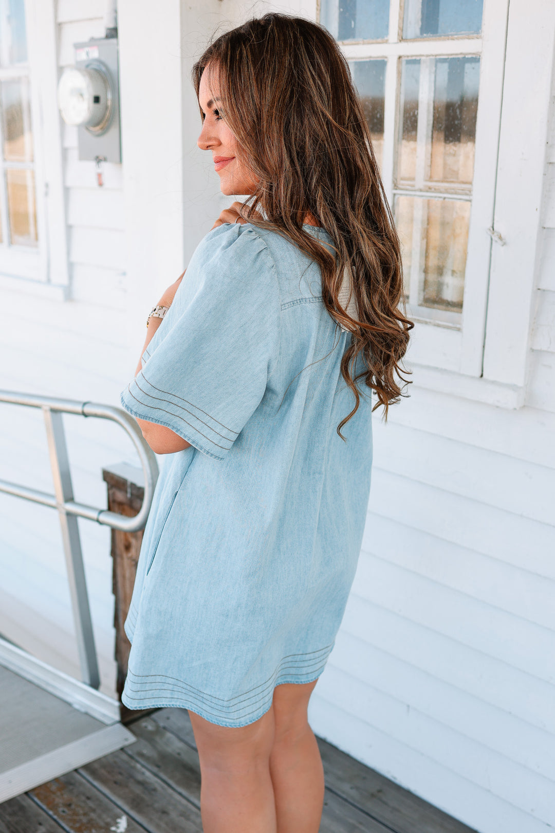 Hutton Bow Tie Ribbon Shift Dress