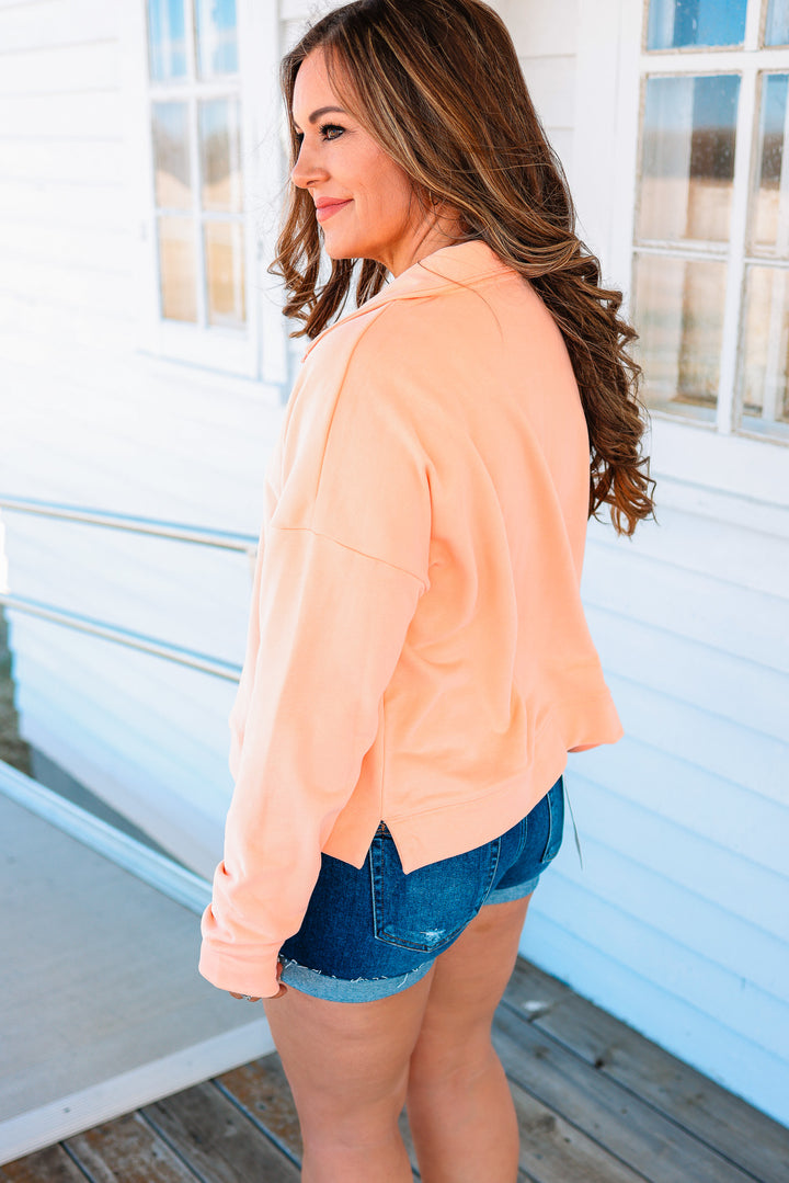 Nova Half Zip Pullover - Melon