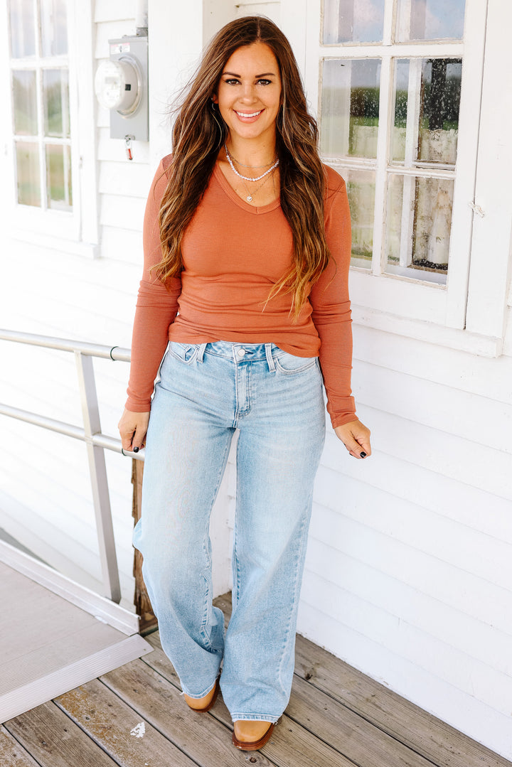 FLYING MONKEY: Callum High Rise Wide Leg Jeans