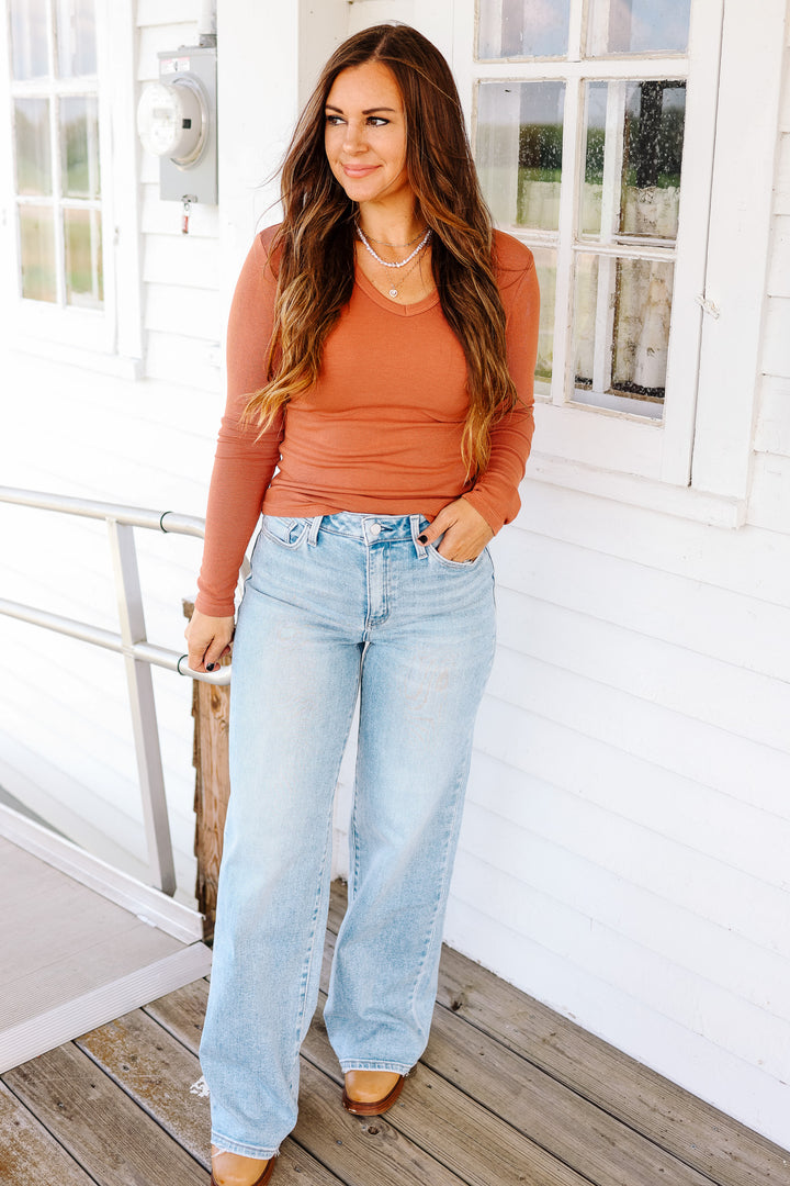 FLYING MONKEY: Callum High Rise Wide Leg Jeans