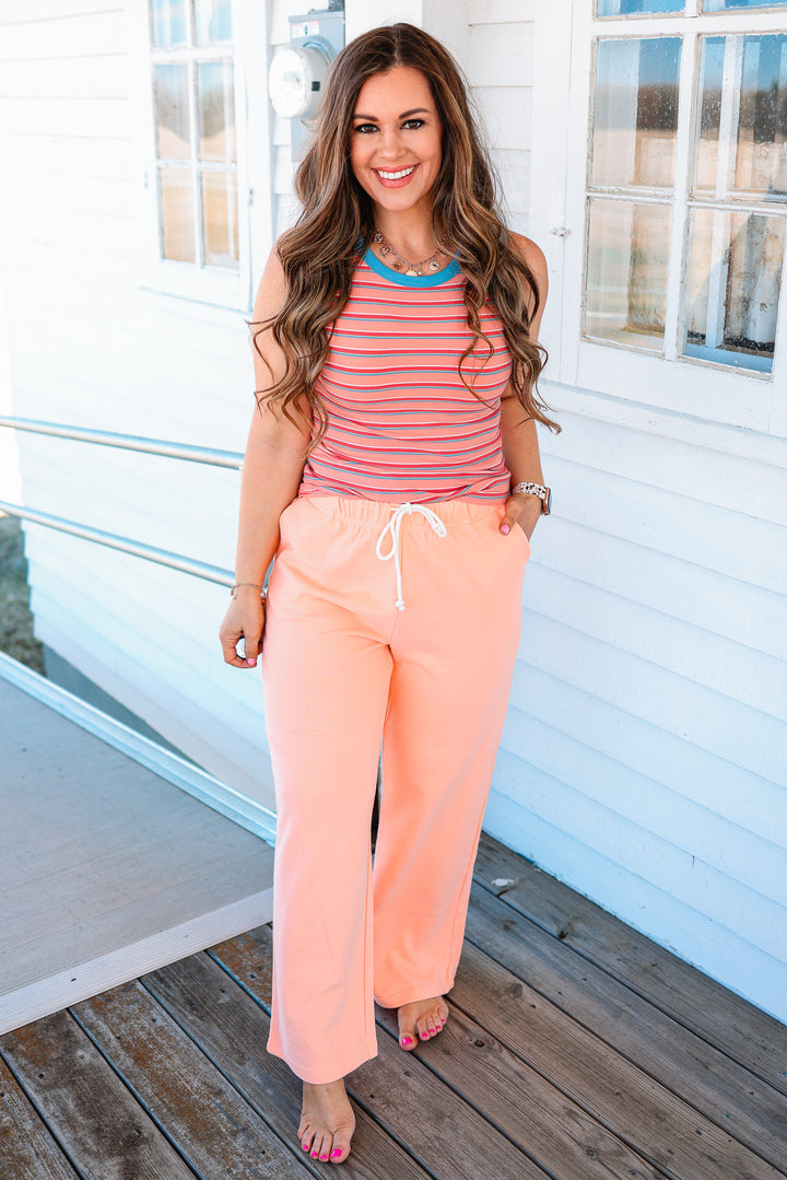 Luna Drawstring Lounge Pants - Melon