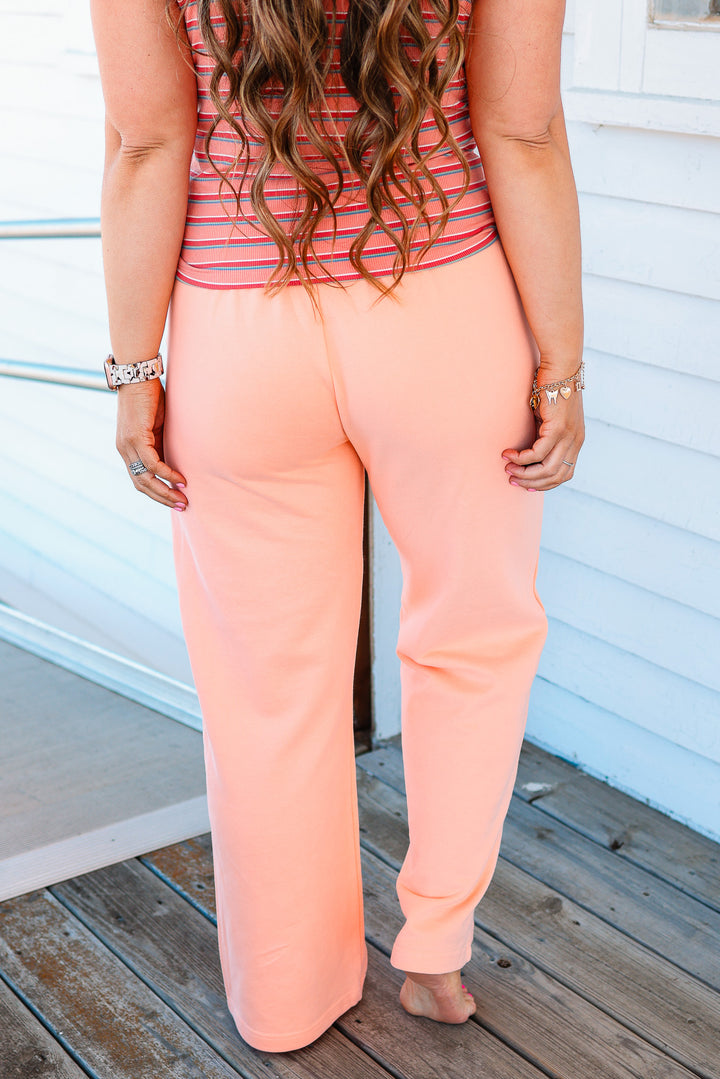 Luna Drawstring Lounge Pants - Melon