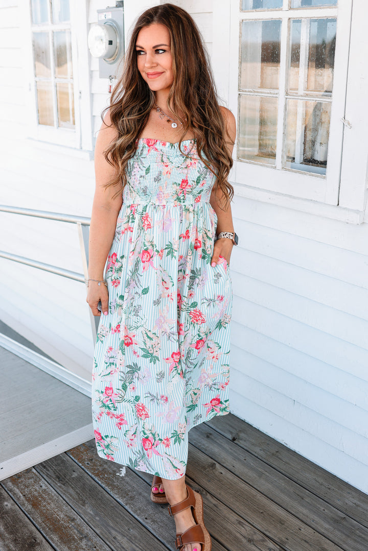 Cali Floral Smocked Top Dress
