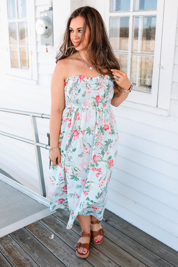 Cali Floral Smocked Top Dress