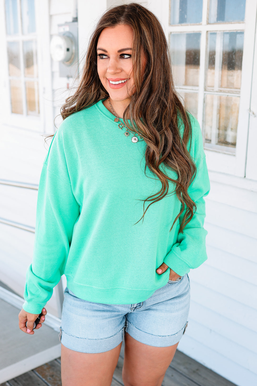 Ivy Soft Touch Knit Pullover - Spring Green