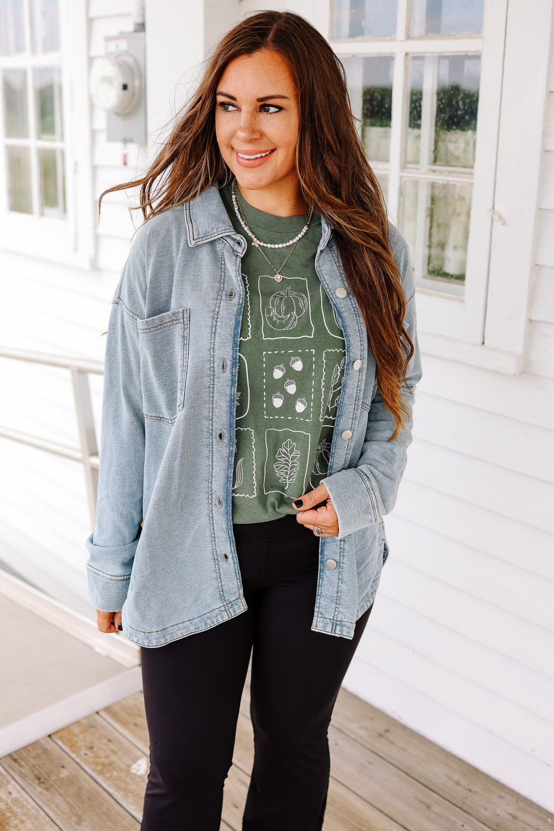 Elle Soft Knit Denim Shacket