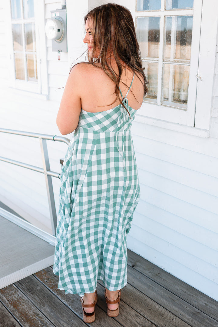 Kace Gingham Dress - Basil