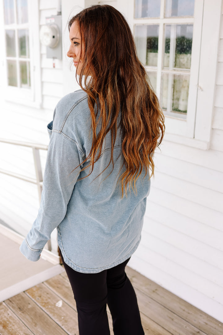 Elle Soft Knit Denim Shacket