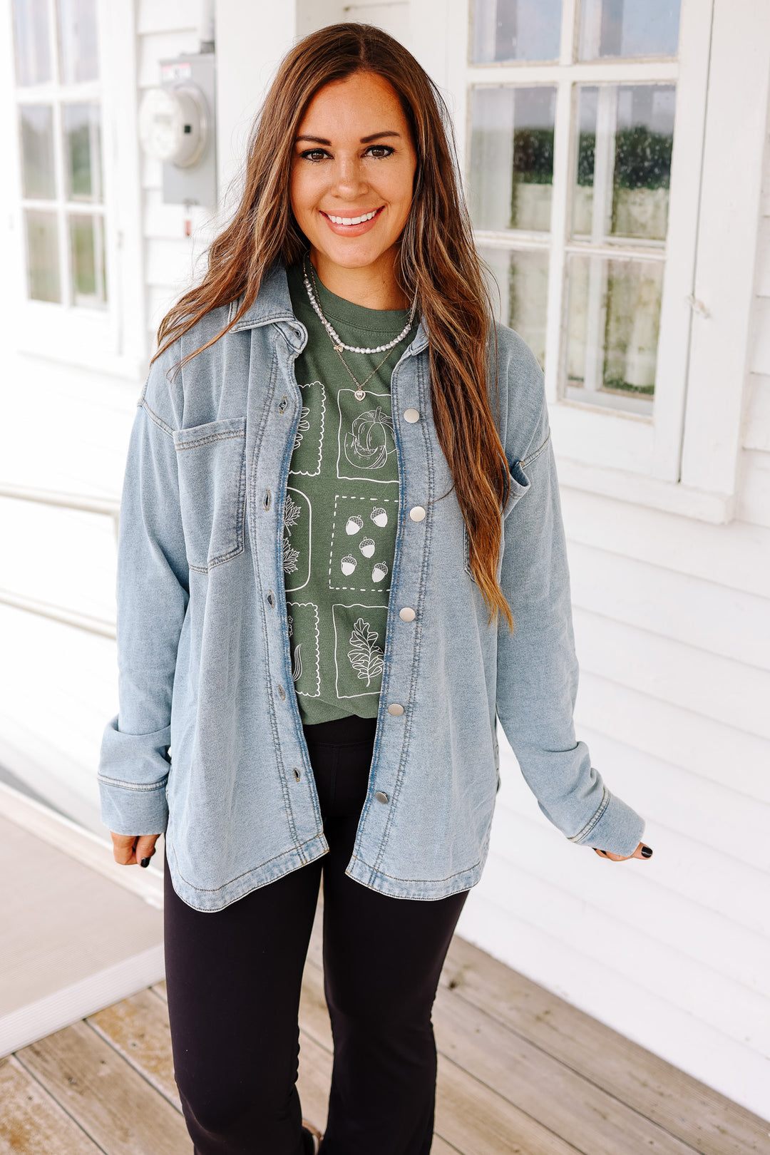 Elle Soft Knit Denim Shacket