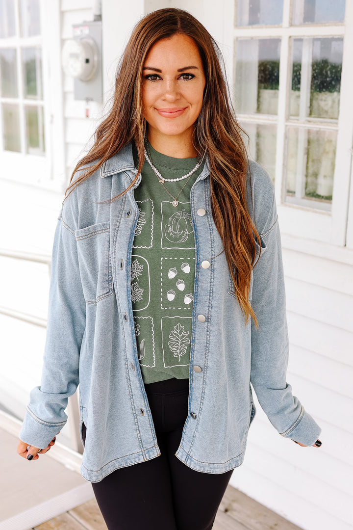 Elle Soft Knit Denim Shacket